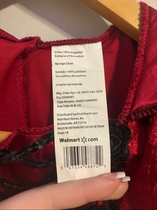 Red Gothic Vampire Girls Halloween Costume Dress - Picture 2 of 5